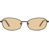 imageSOJOS Retro Oval Sunglasses for Women Men Polarized Trendy Narrow Shades UV400 Womens Mens Sun Glasses SJ1263Matte BlackLight Brown