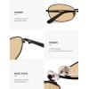 imageSOJOS Retro Oval Sunglasses for Women Men Polarized Trendy Narrow Shades UV400 Womens Mens Sun Glasses SJ1263Matte BlackLight Brown