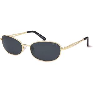 imageSOJOS Retro Oval Sunglasses for Women Men Polarized Trendy Narrow Shades UV400 Womens Mens Sun Glasses SJ1263GoldGrey