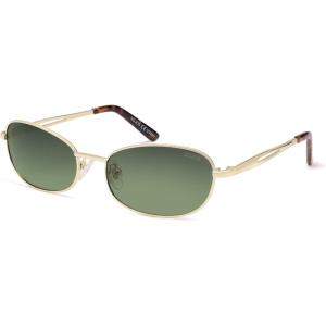 imageSOJOS Retro Oval Sunglasses for Women Men Polarized Trendy Narrow Shades UV400 Womens Mens Sun Glasses SJ1263GoldGreyishgreen