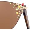 imageSOJOS Oversized Square Acetate Sunglasses for Women with Star Accents UV400 Protection GlowheartBrown
