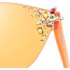 imageSOJOS Oversized Square Acetate Sunglasses for Women with Star Accents UV400 Protection GlowheartOrange