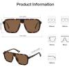 imageSOJOS Polarized Sunglasses for Men Modern Square Sun Glasses TR90 Trendy Shades UV400 Protection SJ2644TortoiseBrown