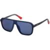 imageSOJOS Polarized Sunglasses for Men Modern Square Sun Glasses TR90 Trendy Shades UV400 Protection SJ2644Transparent BlueMirrored Blue
