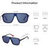 imageSOJOS Polarized Sunglasses for Men Modern Square Sun Glasses TR90 Trendy Shades UV400 Protection SJ2644Transparent BlueMirrored Blue