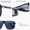 imageSOJOS Polarized Sunglasses for Men Modern Square Sun Glasses TR90 Trendy Shades UV400 Protection SJ2644Transparent BlueMirrored Blue
