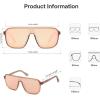 imageSOJOS Polarized Sunglasses for Men Modern Square Sun Glasses TR90 Trendy Shades UV400 Protection SJ2644Transparent BrownMirrored Pink Grey