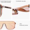 imageSOJOS Polarized Sunglasses for Men Modern Square Sun Glasses TR90 Trendy Shades UV400 Protection SJ2644Transparent BrownMirrored Pink Grey