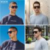 imageSOJOS Polarized Sunglasses for Men Modern Square Sun Glasses TR90 Trendy Shades UV400 Protection SJ2644Transparent BrownMirrored Pink Grey