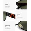 imageSOJOS Polarized Sunglasses for WomenTrendy Hexagonal Sun Glasses Retro Shades UV400 SJ1257Matte BlackGreen
