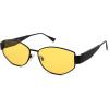 imageSOJOS Polarized Sunglasses for WomenTrendy Hexagonal Sun Glasses Retro Shades UV400 SJ1257Matte BlackYellow