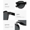 imageSOJOS Retro Polarized Sunglasses for Women MenVintage Round Sun Glasses 90s Shades UV400 Protection SJ2623Shiny BlackGrey
