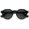 imageSOJOS Retro Polarized Sunglasses for Women MenVintage Round Sun Glasses 90s Shades UV400 Protection SJ2623Shiny BlackGrey