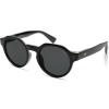 imageSOJOS Retro Polarized Sunglasses for Women MenVintage Round Sun Glasses 90s Shades UV400 Protection SJ2623Shiny BlackGrey