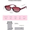 imageSOJOS Retro Rectangle Polarized Sunglasses for Women Men Trendy Hexagon Narrow Chic Y2K Sunnies SJ2629Ancora RedRed Grading