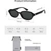 imageSOJOS Retro Rectangle Polarized Sunglasses for Women Men Trendy Hexagon Narrow Chic Y2K Sunnies SJ2629BlackGrey
