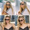 imageSOJOS Retro Rectangle Polarized Sunglasses for Women Men Trendy Hexagon Narrow Chic Y2K Sunnies SJ2629BlackGrey