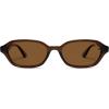 imageSOJOS Retro Rectangle Polarized Sunglasses for Women Men Trendy Hexagon Narrow Chic Y2K Sunnies SJ2629Dark BrownBrown