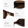 imageSOJOS Retro Rectangle Polarized Sunglasses for Women Men Trendy Hexagon Narrow Chic Y2K Sunnies SJ2629Dark BrownBrown
