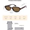 imageSOJOS Retro Rectangle Polarized Sunglasses for Women Men Trendy Hexagon Narrow Chic Y2K Sunnies SJ2629TortoiseBrown