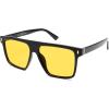 imageSOJOS Sunglasses for Women ampamp Men Square Wide Thick Frame Shades Retro Trendy Fashion UV Protection SJ2373Black gold yellow
