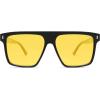 imageSOJOS Sunglasses for Women ampamp Men Square Wide Thick Frame Shades Retro Trendy Fashion UV Protection SJ2373Black gold yellow