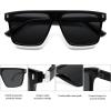 imageSOJOS Sunglasses for Women ampamp Men Square Wide Thick Frame Shades Retro Trendy Fashion UV Protection SJ2373Black silver grey