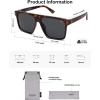 imageSOJOS Sunglasses for Women ampamp Men Square Wide Thick Frame Shades Retro Trendy Fashion UV Protection SJ2373Tortoise silver grey