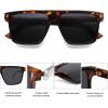 imageSOJOS Sunglasses for Women ampamp Men Square Wide Thick Frame Shades Retro Trendy Fashion UV Protection SJ2373Tortoise silver grey