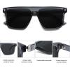 imageSOJOS Sunglasses for Women ampamp Men Square Wide Thick Frame Shades Retro Trendy Fashion UV Protection SJ2373Transparent Grey silver grey