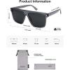 imageSOJOS Sunglasses for Women ampamp Men Square Wide Thick Frame Shades Retro Trendy Fashion UV Protection SJ2373Transparent Grey silver grey