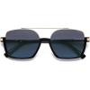 imageSOJOS Trendy Aviator Sunglasses for Women Men Polarized Retro Square Y2K Oversized Sun Glasses SJ2659Black Frame Blue Grading Lens
