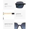 imageSOJOS Trendy Aviator Sunglasses for Women Men Polarized Retro Square Y2K Oversized Sun Glasses SJ2659Black Frame Blue Grading Lens