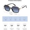 imageSOJOS Trendy Aviator Sunglasses for Women Men Polarized Retro Square Y2K Oversized Sun Glasses SJ2659Black Frame Blue Grading Lens