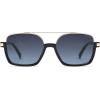 imageSOJOS Trendy Aviator Sunglasses for Women Men Polarized Retro Square Y2K Oversized Sun Glasses SJ2659Black Frame Blue Grading Lens