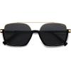 imageSOJOS Trendy Aviator Sunglasses for Women Men Polarized Retro Square Y2K Oversized Sun Glasses SJ2659Black Frame Grey Lens