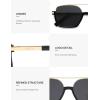 imageSOJOS Trendy Aviator Sunglasses for Women Men Polarized Retro Square Y2K Oversized Sun Glasses SJ2659Black Frame Grey Lens