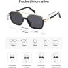 imageSOJOS Trendy Aviator Sunglasses for Women Men Polarized Retro Square Y2K Oversized Sun Glasses SJ2659Black Frame Grey Lens