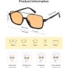 imageSOJOS Trendy Aviator Sunglasses for Women Men Polarized Retro Square Y2K Oversized Sun Glasses SJ2659Black Frame Orange Lens