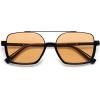 imageSOJOS Trendy Aviator Sunglasses for Women Men Polarized Retro Square Y2K Oversized Sun Glasses SJ2659Black Frame Orange Lens