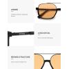 imageSOJOS Trendy Aviator Sunglasses for Women Men Polarized Retro Square Y2K Oversized Sun Glasses SJ2659Black Frame Orange Lens