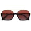imageSOJOS Trendy Aviator Sunglasses for Women Men Polarized Retro Square Y2K Oversized Sun Glasses SJ2659Black Frame Red Grading Lens
