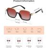 imageSOJOS Trendy Aviator Sunglasses for Women Men Polarized Retro Square Y2K Oversized Sun Glasses SJ2659Black Frame Red Grading Lens