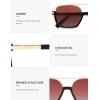 imageSOJOS Trendy Aviator Sunglasses for Women Men Polarized Retro Square Y2K Oversized Sun Glasses SJ2659Black Frame Red Grading Lens