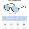 imageSOJOS Trendy Aviator Sunglasses for Women Men Polarized Retro Square Y2K Oversized Sun Glasses SJ2659Brown Frame Blue Lens