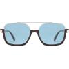 imageSOJOS Trendy Aviator Sunglasses for Women Men Polarized Retro Square Y2K Oversized Sun Glasses SJ2659Brown Frame Blue Lens
