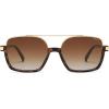 imageSOJOS Trendy Aviator Sunglasses for Women Men Polarized Retro Square Y2K Oversized Sun Glasses SJ2659Tortoise Frame Brown Grading Lens