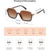imageSOJOS Trendy Aviator Sunglasses for Women Men Polarized Retro Square Y2K Oversized Sun Glasses SJ2659Tortoise Frame Brown Grading Lens