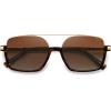 imageSOJOS Trendy Aviator Sunglasses for Women Men Polarized Retro Square Y2K Oversized Sun Glasses SJ2659Tortoise Frame Brown Grading Lens