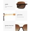 imageSOJOS Trendy Aviator Sunglasses for Women Men Polarized Retro Square Y2K Oversized Sun Glasses SJ2659Tortoise Frame Brown Grading Lens